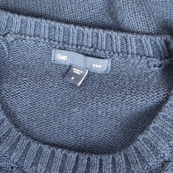 Gap Factory Honeycomb Crew Neck Navy Sweater S - Picture 3 of 3
